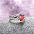 Airee Star Cut Padparadscha Orange Sapphire Ring Set- Sterling Silver For Cheap