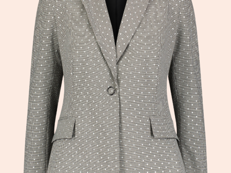 Dotted Houndstooth Blazer | Black Multi Hot on Sale