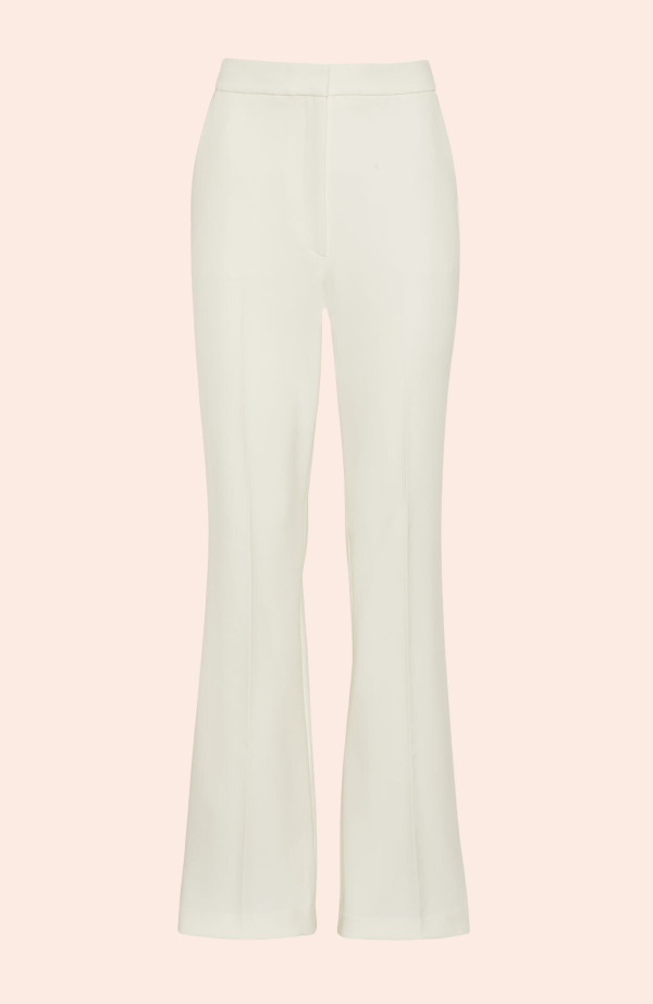 Stretch Crepe Contrast Detail Pant | Ivory Online Hot Sale