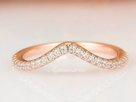 Chevron Wedding Band- 14k Rose Gold Vermeil Fashion