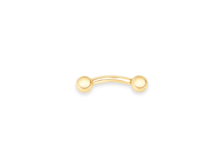 16 Gauge Gold Curved Barbell Earring | 14K Yellow Gold For Cheap