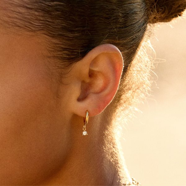 Diamond Drop Hoop Earrings Fashion