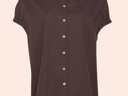 Coated Poplin Capelet Top | Chocolate For Sale