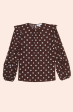 Dotted Velvet Ruffle Blouse | Chestnut Multi Supply