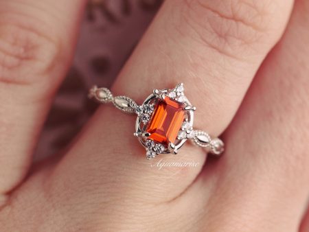 Claire Orange Sapphire Ring- Sterling Silver Online