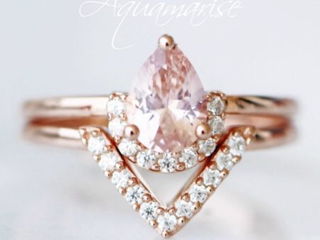 Aria Morganite Ring Set- 14K Rose Gold Vermeil Online