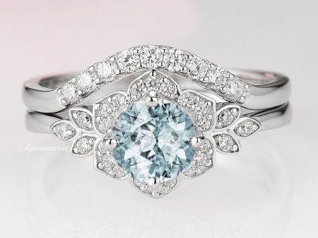 Jasmine Aquamarine Ring Set- Sterling Silver Online