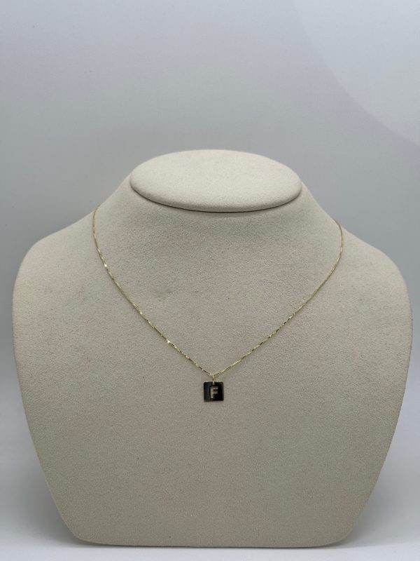 Cut Out Initial Tag Necklace Discount