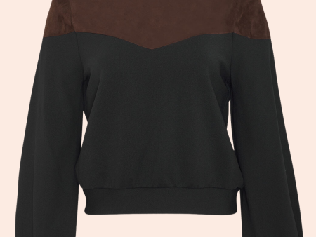 Ponte Twill and Suede Sweatshirt | Black Online