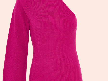 Asymmetrical Turtleneck | Magenta Online Hot Sale