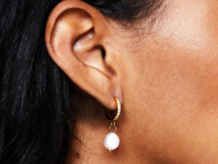 Freshwater Pearl Hoop Earrings Hot on Sale