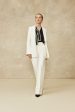 Stretch Crepe Contrast Detail Pant | Ivory Online Hot Sale