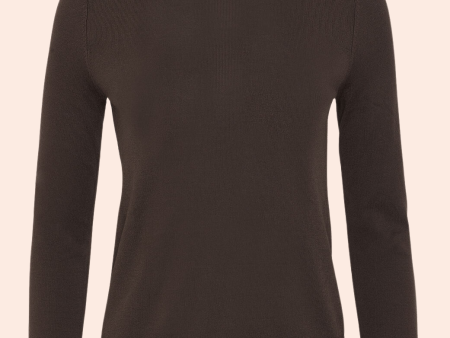 Tipped Turtleneck | Chocolate on Sale