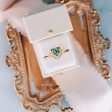 Airee Green Moss Agate  Feather Engagement Ring- 14K Yellow Gold Vermeil Online Hot Sale