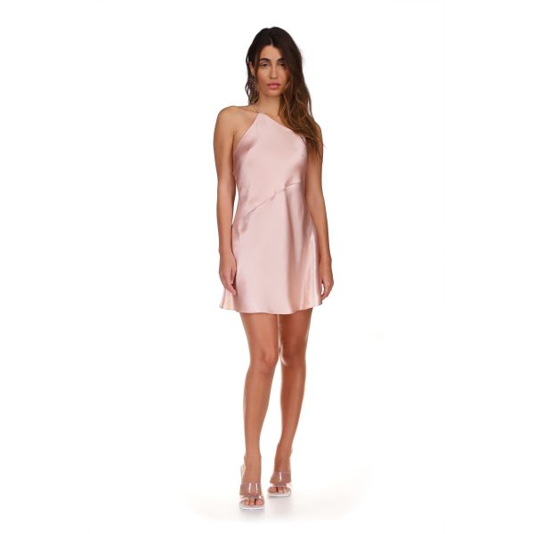 Asymmetric Mini Slip Dress | Dusty Rose Online