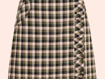 Woven Plaid Wrap Skirt | Olive Rose For Discount