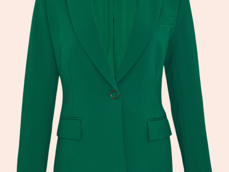 Stretch Crepe Contrast Detail Blazer | Forest Cheap