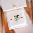 Airee Green Moss Agate  Feather Engagement Ring- 14K Yellow Gold Vermeil Online Hot Sale