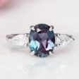 Olivia Teal Alexandrite Ring- Sterling Silver For Sale