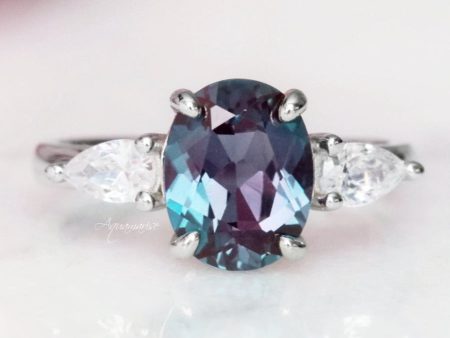 Olivia Teal Alexandrite Ring- Sterling Silver For Sale