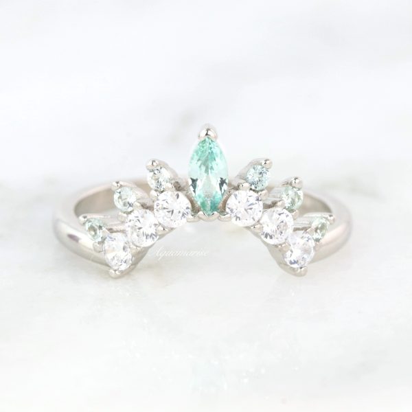 Crown Mint Green Sapphire Band- Sterling Silver Online