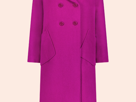 Mohair Wool Peacoat | Fuchsia Online Sale