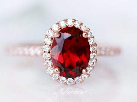 Iris Garnet Ring- 14K Rose Gold Vermeil Online Sale