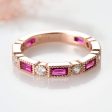 Ari Vintage Ruby Band- 14K Rose Gold Vermeil Discount