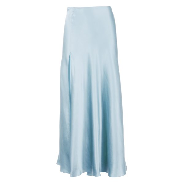 Midi Skirt with High Slit | Blue Mist For Cheap