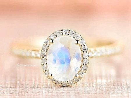 Iris Moonstone Ring- 14K Yellow Gold Vermeil Online now