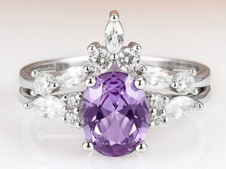 Evelyn Amethyst Ring Set- Sterling Silver For Cheap