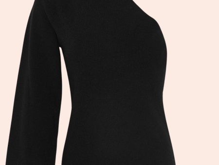 Asymmetrical Turtleneck | Black Cheap