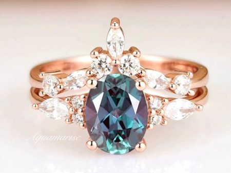 Evelyn Alexandrite Ring Set- 14K Rose Gold Vermeil Discount