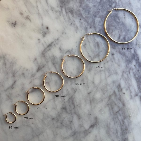 2mm Gold Tube Hoop Earrings Supply