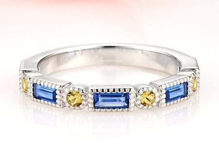 Ari Art Deco Blue Topaz & Citrine Ring- Sterling Silver Online