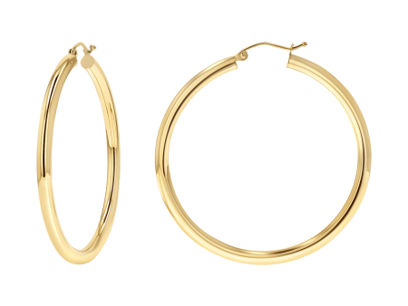 3mm Gold Tube Hoop Earrings on Sale