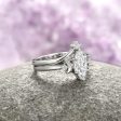 Moissanite Crescent Moon Ring Set - Sterling Silver Online Hot Sale