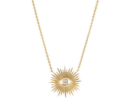 Sunburst Evil Eye Necklace Hot on Sale