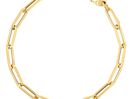 14K Large Paper Clip Chain Bracelet Online Sale