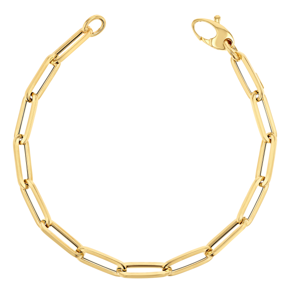 14K Large Paper Clip Chain Bracelet Online Sale