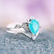 Airee Turquoise Opalescent Blue Sapphire Ring- 925 Sterling Silver Cheap