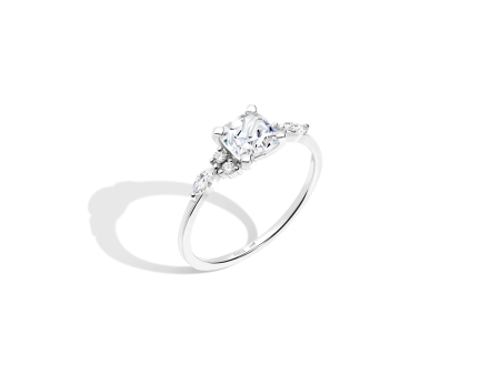 Cushion Cut Floral Diamond Ring Online Hot Sale