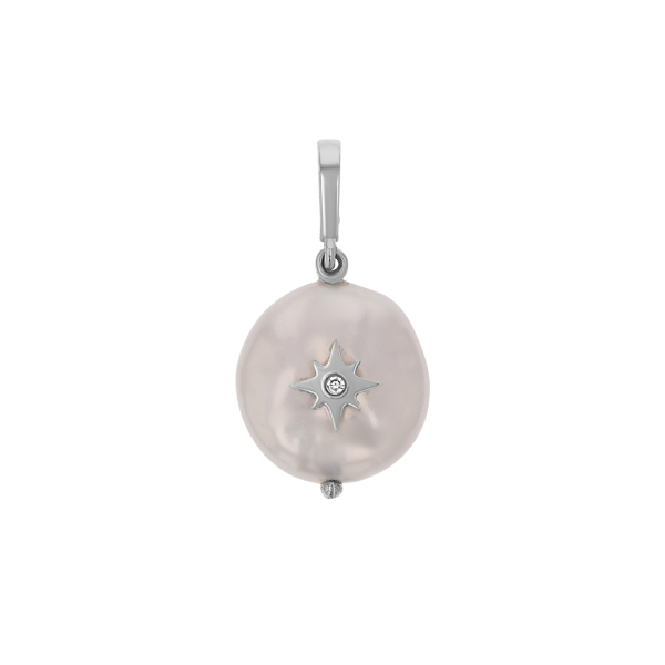 Coin Pearl Diamond Starburst Charm Fashion