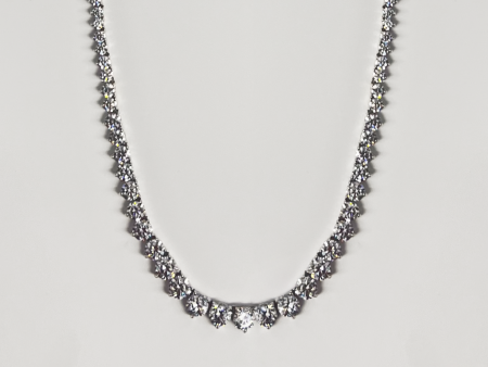 15tcw Tapered Lab Grown Diamond Tennis Necklace Hot on Sale