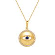 Round Diamond Evil Eye Necklace Cheap