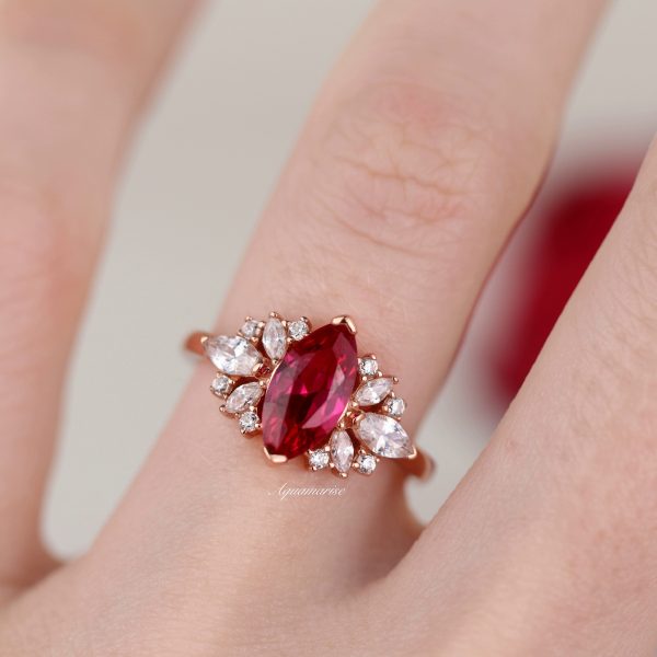 Adeline Ruby Ring- 14K Rose Gold Vermeil on Sale