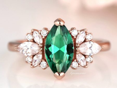 Adeline Emerald Ring- 14K Rose Gold Vermeil For Cheap