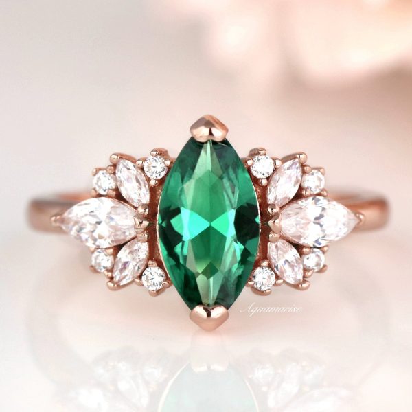 Adeline Emerald Ring- 14K Rose Gold Vermeil For Cheap