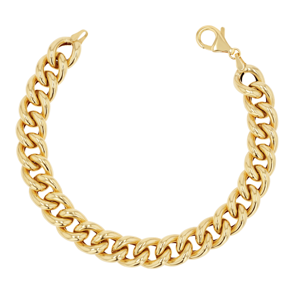 14K Chunky Cuban Link Chain Bracelet For Discount