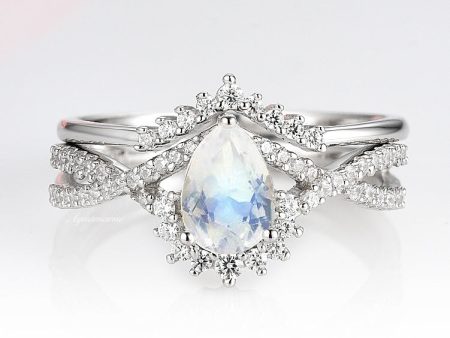 Alice Moonstone Ring Set - Sterling Silver Discount